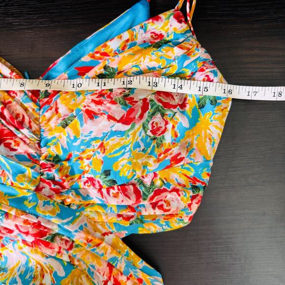 ASTR The Label Dress Womens Small Floral Side Cutout Tropical Cottagecore Boho - Picture 9 of 12